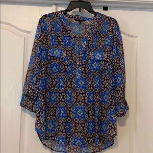 Blue and Purple patterned blouse